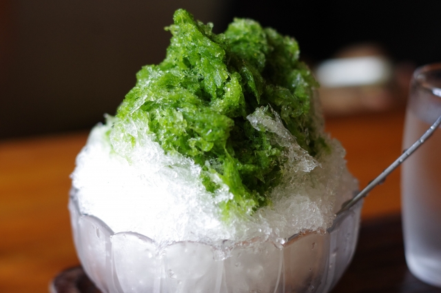 【抹茶ミルクのクリームかき氷】おうちかき氷レシピ。